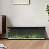 60 Inch Media Electric Fireplace Wall Recessed Inset Fire 3-Side Glass Panoramic