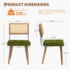 Rattan Back Dining Chairs Set of 1 2 Mid-Century Modern Kitchen Chairs for Home