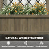 Outsunny Garden Bed w/Metal Trellis, Wooden Elevated Planter Box Carbonised