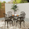 Vintage Dining Set Cast Aluminium Furniture Outdoor Garden Patio 4 Chairs Table
