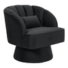 360° Swivel Accent Chair Upholstered Barrel Chair w/Striped Backrest Living Room