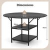 120 CM Round Dining Table Mid-Century Modern Kitchen Table for 4-6