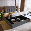 5ft King Bed Frame Upholstered Ottoman Bed Headboard with Wireless Charging