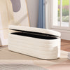 45.5" White Teddy Velvet Long Storage Bench Ottoman Upholstered End of Bed Stool