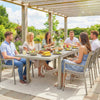Extending Garden Table, Aluminium Outdoor Dining Table for 8-10, Light Grey