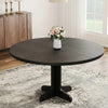 Round Dining Table Wood Kitchen Table for 4-6 People Dining Living Room Black