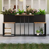 Garden Planter Table with Chairs Set Rattan Patio Furniture Set