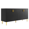 Modern Sideboard Storage Cabinet with Adjustable Shelves for Living Room Black