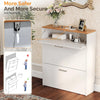 Slim Shoe Cabinet 3 Tier Drop Down Hallway Storage Unit