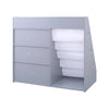 4-Tier Kids Wooden Bookshelf,5 Layer Sling Bookcase,Baby Storage Book Rack Grey