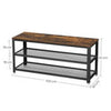 Shoe Bench Shoe Rack 2 Shelves Shoe Organiser Entryway Steel Structure Storage