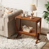 Solid Wood End Table 2-Tier Modern Sofa Side Table with Storage for Living Room