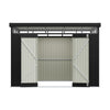 Galvanised Metal Garden Shed Outdoor Tool Storage House with Lockable Door Black