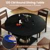 120 CM Round Dining Table Mid-Century Modern Kitchen Table for 4-6