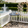 Mosaic Outdoor Side Table Round End Table Iron Accent Table Flower Plant Stand