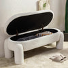 Storage Ottomans Bench Footstool Beige Sherpa Upholstered Bedroom Bed End Stool