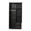 2 Door 2 Drawer Wardrobe with Shelf Hanging Rail Clothes Storage Cupboards Unit