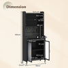 Kitchen Pantry Storage Cabinet 192 CM Tall Freestanding Metal Coffee Bar