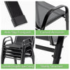 Stackable Garden Chairs Set of 4 Outdoor Patio Furniture Weather-Resistant Black