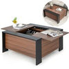 Square Coffee Table Lift Top Sliding Hidden Storage Drawer Tea Desk Living Room