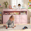 Wooden Children Bookshelf Storage Chest w/ Open Shelf
