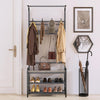 Hall Tree Coat Rack w/Bench,Storage Shelf,8Hooks,Freestanding Entryway Organiser