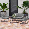 Four-Piece Rattan Strong Panel Outdoor Sofa Set - Grey
