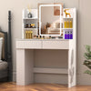 White Dressing Table Vanity Makeup Desk With 2 Drawers & LED Mirror & 4 Mrwtwdgc