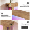 Farmhouse Console Table w/LED Lights&Charging Station Narrow Entryway Sofa Table