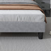 Upholstered Platform Bed 3ft Single Bed Frame with LED Storage Headboard Grey