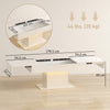 Extendable Coffee Table, Living Room Table with LED Lights, White