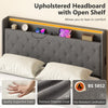 Lift up Storage Bed Frame with RGB LED Lights, 150 x 200cm, Dark Grey