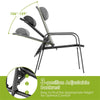 3PCS Patio Bistro Set Coffee Table and 2 Chair Conversation Furniture Black