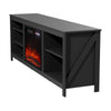 70inch TV Stand Unit Cabinet with Electric Fireplace Media & 12 Colour LED Light