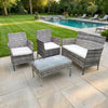 Garden Rattan Furniture 4 Piece Set Table Chairs Sofa Wicker Outdoor Patio Set
