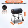 Large Oil Drum Charcoal BBQ Grill Barbecue Smoker Rack Portable Wheels Stand