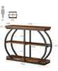 104cm Console Table, 3-Tier Industrial Entryway Table with Arched Metal Frame