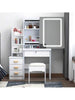 Dressing Table With Drawers Mirror Stool Set Makeup Desk Vanity Table Bedroom UK