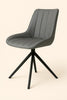 2 x Swivel Dining Chairs Matt PU Leather Padded Seat Dining Room Chair Modern