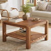 Solid Wood Square Coffee Table, 31.5-Inch Modern Center Table for Living Room