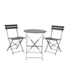 2 Seater Folding Steel Bistro Garden Furniture Set - Anthracite