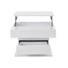 High Gloss White Coffee Table w/ Lift Top, 360° otation, Hidden Storage & Drawer