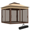 3 X 3(M) Pop up Gazebo Tent with Netting, Height Adjustable, Beige