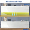 TV Stand Modern High Gloss Doors Entertainment Unit Cabinet With RGB LED Li
