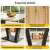 Dining Table 118-157cm Wood Extendable Table for 4-6 People, Large Kitchen Table