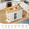 Kitchen Island Storage Trolley Cart with Drop Leaf, Drawers & Spice Racks, White