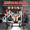 Adjustable Barbell Rack Squat Stand Pair Weight Lifting Bench Press Home Gym UK