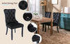 Set of 2 Velvet Dining Chairs with High Back Wooden Legs for Dining Room Kitchen