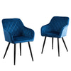 2pcs Dining Chairs Set Faux Leather/Velvet Padded Metal Legs Restaurant Armchair