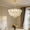 10-Lights Gold Crystal Chandelier Kitchen Island Pendant Light Entryway Hallway